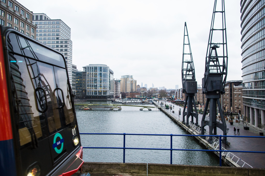 View from the Canary Wharf tube station.