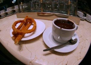 Churros and hot chocolate -- a must in Madrid!